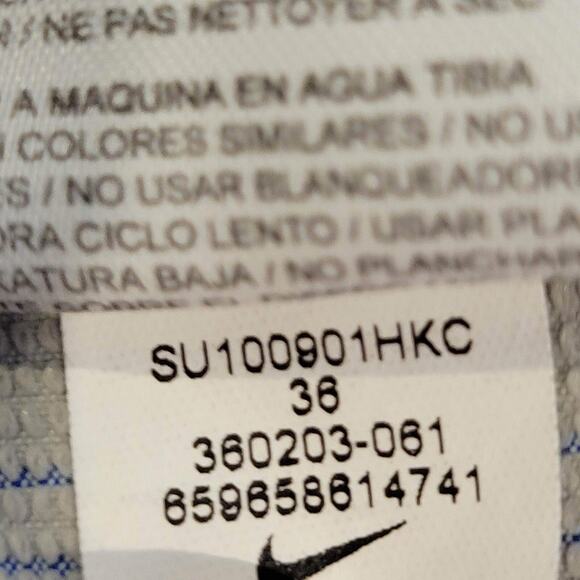 Nike Golf Shorts Size 36 Gray Blue Plaid Flat Front Chino Performance - Picture 10 of 13